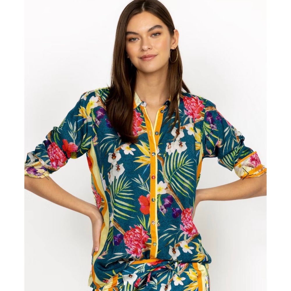 Johnny Was Tropical Nyx Silk Shirt